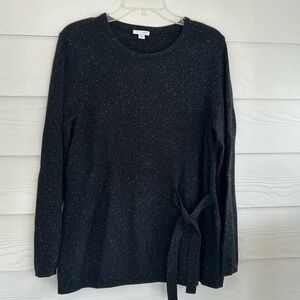 JJill Black Sweater with white flecks